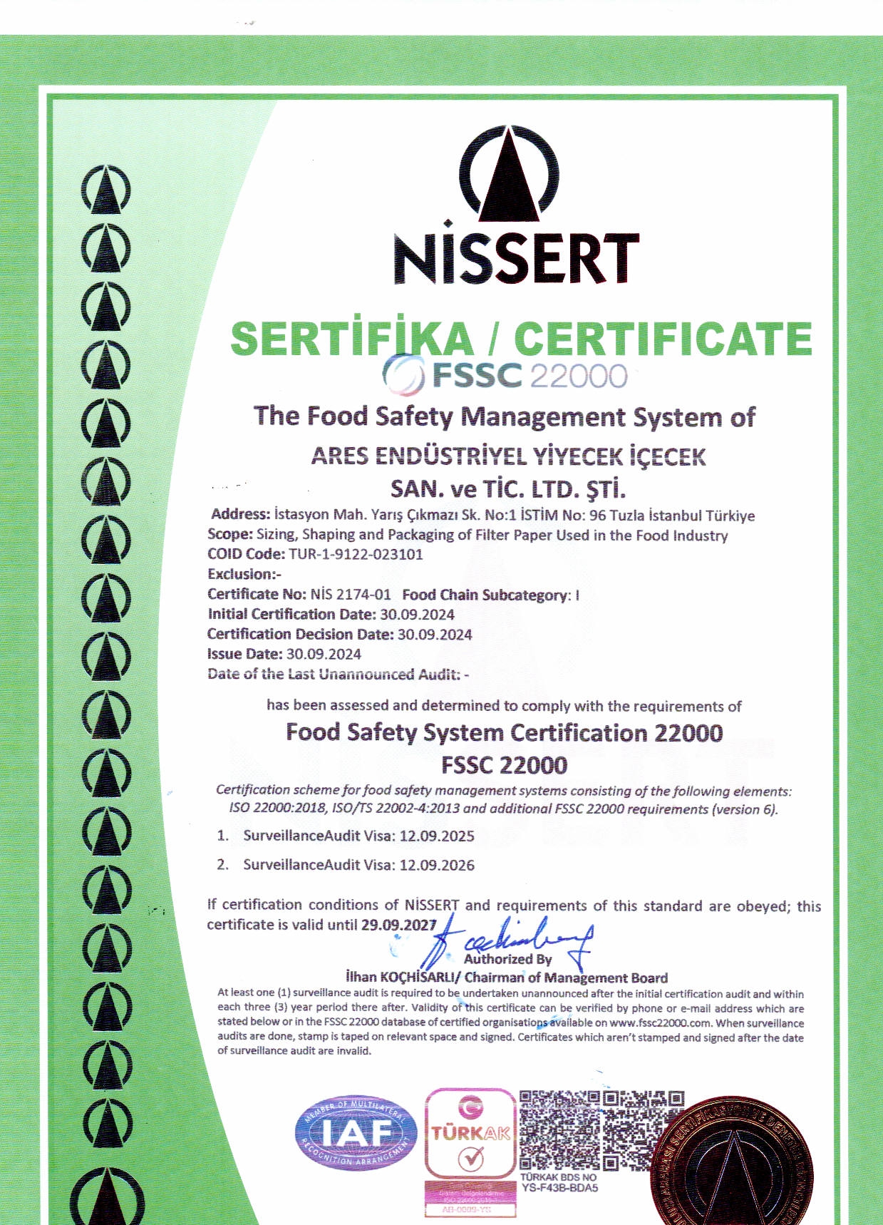 FSSC 22000 certificate